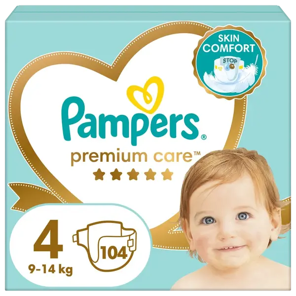 PAMPERS Premium Care 4 Maxi (9-14kg) 104 ks