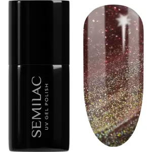 Semilac UV Hybrid Galaxy Flash gélový lak na nechty s použitím UV/LED lampy odtieň 824 Digital Red 7 ml