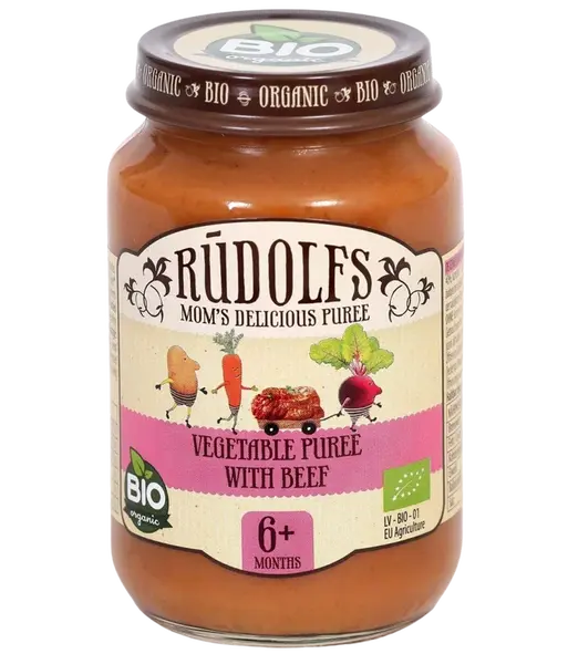 RUDOLFS BIO Zelenina s hovädzím mäsom 190 g