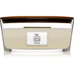 Woodwick White Teak vonná sviečka s dreveným knotom (hearthwick) 453.6 g