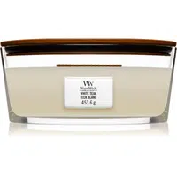 Woodwick White Teak vonná sviečka s dreveným knotom (hearthwick) 453.6 g