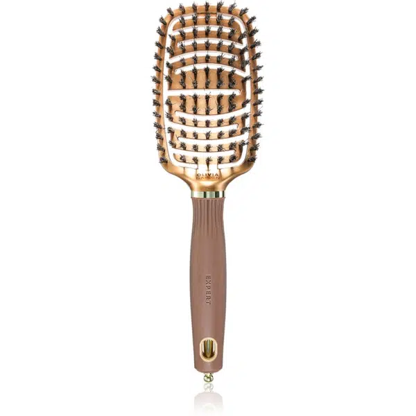 Olivia Garden Expert Flex plochá kefa so štetinami z diviaka Gold&Brown 1 ks