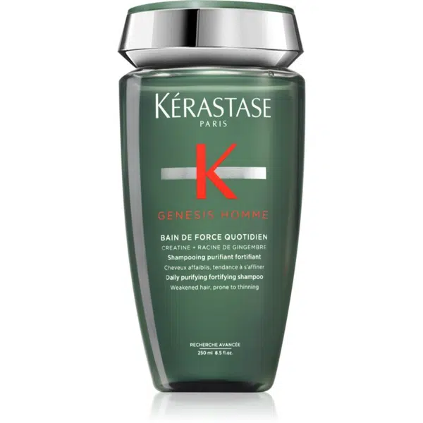 Kérastase Genesis Homme Bain de Force Quotiden čistiaci a vyživujúci šampón pre slabé vlasy s tendenciou vypadávať pre mužov 250 ml