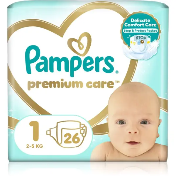 Pampers Premium Care Size 1 jednorazové plienky 2-5 kg 26 ks