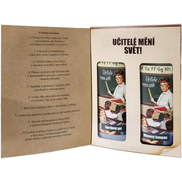 Bohemia Gifts & Cosmetics Kniha Učitelé Mění Svět darčeková sada