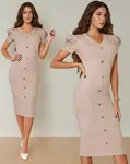 Resti Women's midi dress with decorative buttons