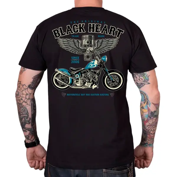 Triko BLACK HEART Blue Chopper černá XXL
