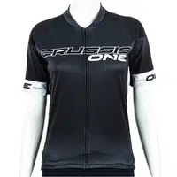 Dámský cyklistický dres s krátkým rukávem Crussis ONE CSW-059 černá/bílá L