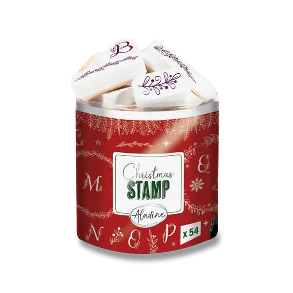 Razítka Aladine Creative Stamp - Vánoční abeceda, 54 ks