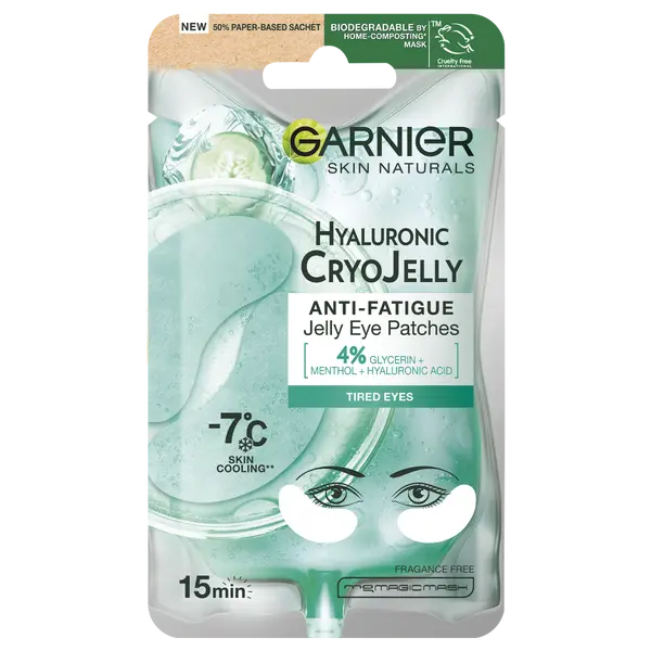 Garnier Skin Naturals Hyaluronic Cryo Jelly oční textilní maska s chladivým efektem 5 g