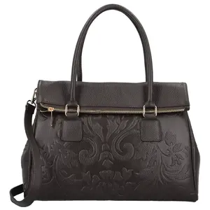 Dámská kožená kabelka do ruky tmavě hnědá - Delami Vera Pelle Arjana