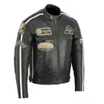 Kožená moto bunda BOS 2058 Antique Black černá S