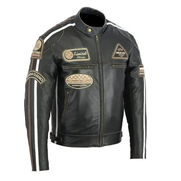 Kožená moto bunda BOS 2058 Antique Black černá S