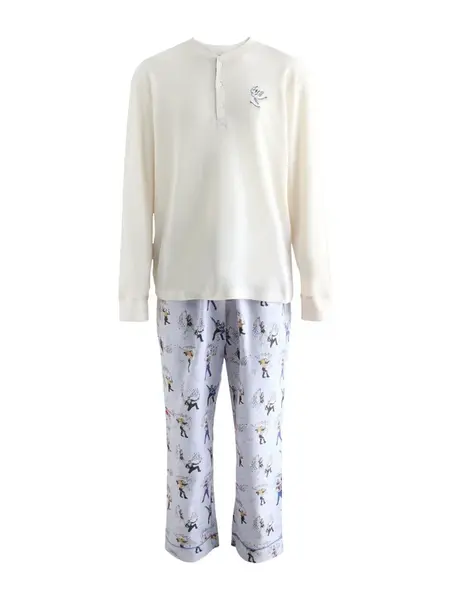 Cath Kidston Dlhé pyžamo 'Lilah And Lewis'  nebielená / svetlomodrá / hnedá / karí