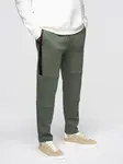 Ombre Men's sweatpants with straight leg and rubber details - dark olive green
