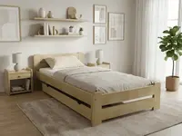 Postel Laura 80 x 200, borovice Rošt: S lamelovým roštem, Matrace: Matrace Deluxe 10 cm