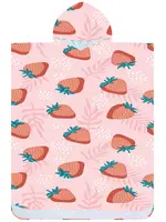 Plážové pončo STRAWBERRIES ružové 80x145 cm