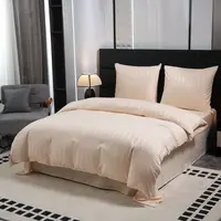 Hotelové obliečky z mikrovlákna JASMINE šampanská - prúžok 2 cm Rozmer obliečky: 2 ks 70 x 90 cm | 200 x 220 cm