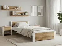 Posteľ IKAROS 90 x 200 cm, dub artisan/biela Rošt: S latkovým roštom, Matrac: Bez matraca