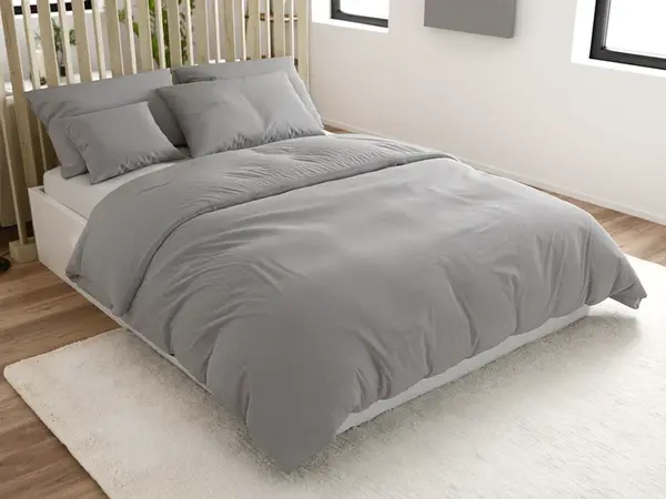 Bavlněné povlečení s krepovou úpravou LUXERA světle šedé hotelová kapsa II.jakost Rozměr povlečení: 70 x 90 cm | 140 x 200 cm