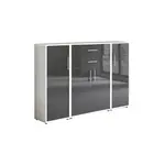 MID.YOU SKŘÍŇ NA ŠANONY, bílá, vysoce lesklá antracitová, 172,6/113,6/33 cm