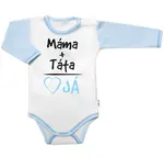 Baby Nellys Body dlouhý rukáv s vtipným textem, Máma+Táta, vel. 80, kluk