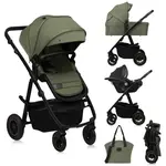LIONELO Kočárek kombinovaný Amber Plus 3v1 Green Forest