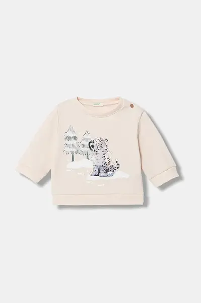 Kojenecká mikina United Colors of Benetton růžová barva, vzorovaná, 39M2A106Q