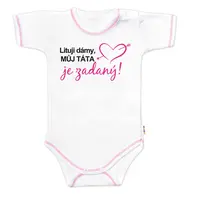 Baby Nellys Body kr. rukáv, Lituji dámy, můj táta je zadaný, vel. 80