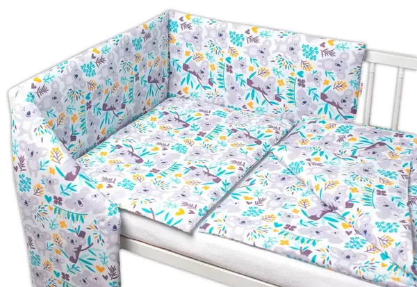 Baby Nellys 3D mantinel s povlečením Koala na stromě, 135x100 cm