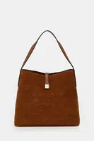 Semišová kabelka Karl Lagerfeld K/AUTOGRAPH hnědá barva, B1W30105