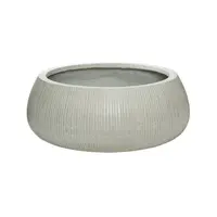 Květináč Eileen, barva světle šedá (vertikální vroubkování), více velikostí - PotteryPots Velikost: XL - v. 14 cm, ⌀ 36 cm