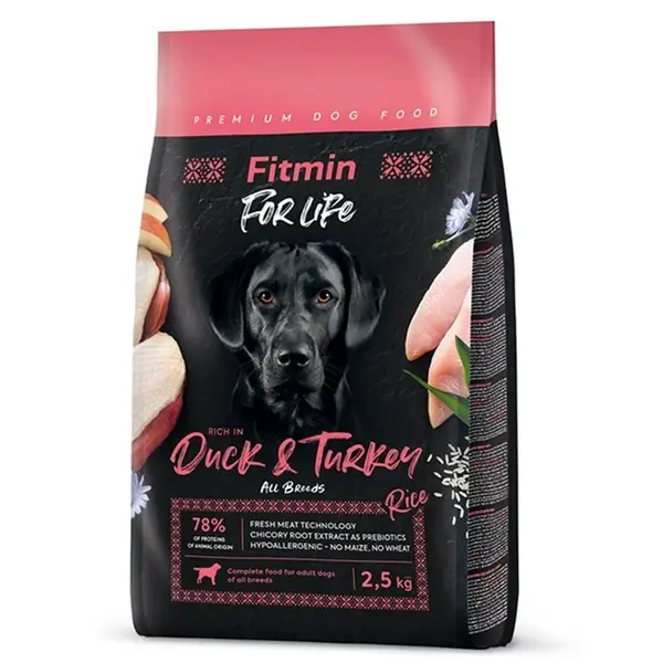 Fitmin Dog For Life Duck & Turkey 2,5 kg | Granule pro psy