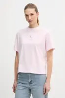 Bavlněné tričko Calvin Klein Jeans dámské, růžová barva, LV047E811G