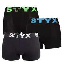 Styx 3PACK dětské boxerky sportovní guma černé (3GJ96012) 6-8 let