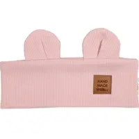 Baby Nellys Čelenka Teddy s oušky pro děti Hand Made - pudrově růžová