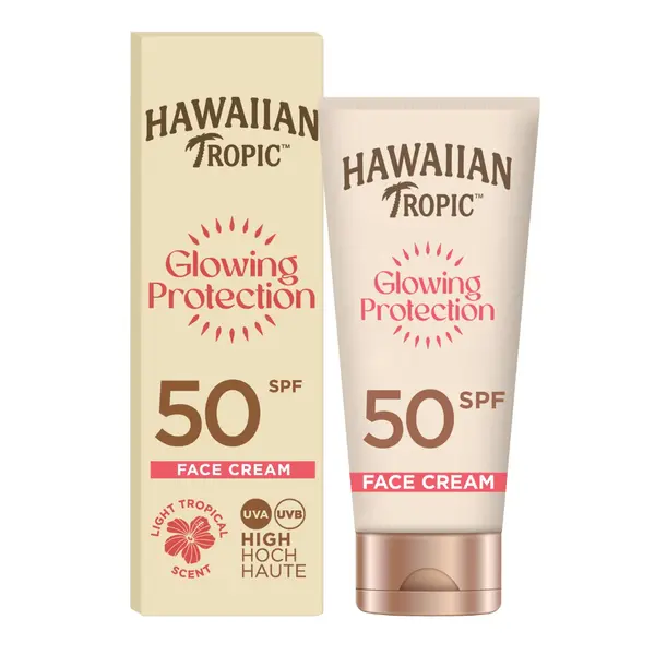 Hawaiian Tropic Glowing Protection SPF50 opalovací krém na obličej 50 ml