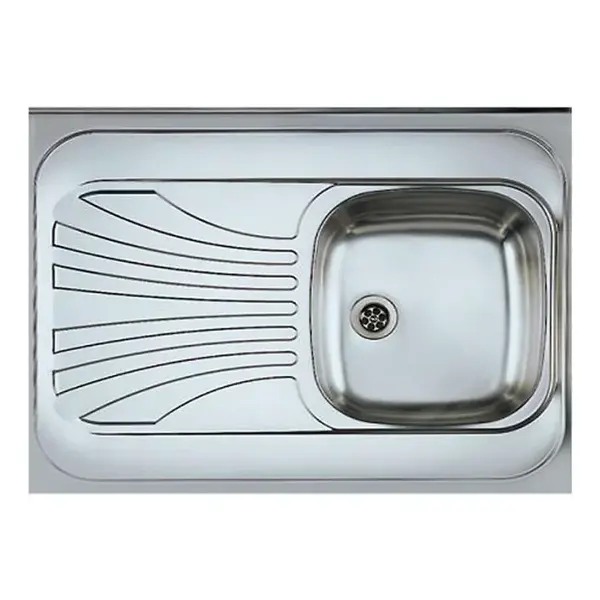 Dřez 1K 800/600 pravý satén + sifon