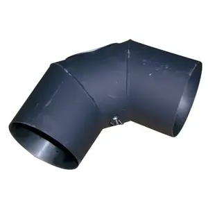 Koleno kouřové 125 mm/90°, s čis. otvorem, silnostěnné 1,5 mm, černé MA654416