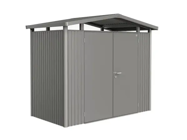 Domek na nářadí Biohort PANORAMA P1, šedý křemen, jednokřídlé dveře BH18020