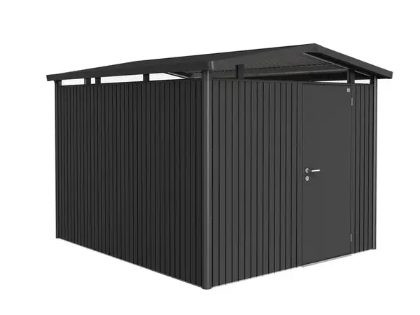 Domek na nářadí Biohort PANORAMA P5, tmavě šedý, jednokřídlé dveře BH14060