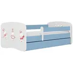 Dětská postel Babydreams+SZ+M modrá 80x180 Tančící králíčci