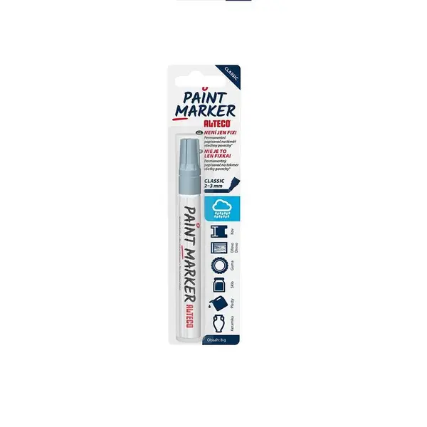ALTECO permanentní popisovač Paint Marker stříbrný 1-3mm