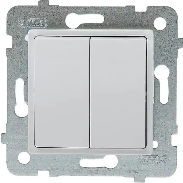 Vypínač dvojitý Rosa lp-2q/m bílý