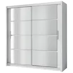 Šatní skříň Dakota 203cm Bílá/Zrcadlo