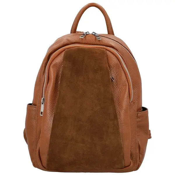 Trendy dámský kožený batoh Brodie, koňakový