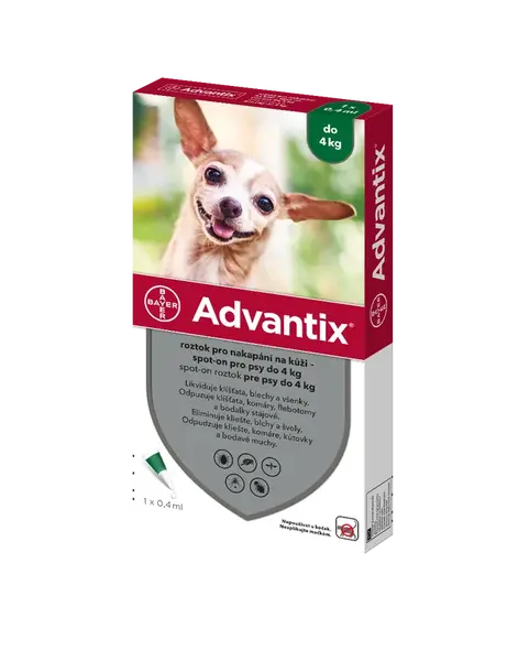 Advantix pro psy do 4 kg spot-on 1x0,4 ml