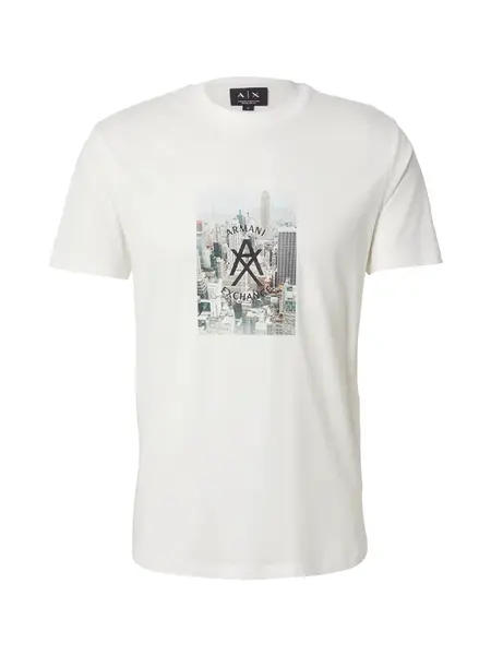 ARMANI EXCHANGE Tričko  svetlomodrá / sivá / čierna / šedobiela