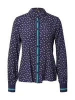 King Louie Blúzka 'Winona'  béžová / modrá / tmavomodrá