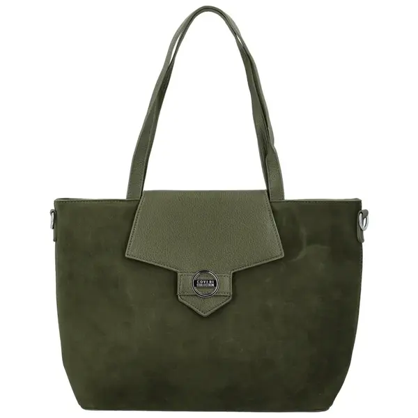 Trendy dámská koženková kabelka na rameno Coveri Hilari, tmavě zelená